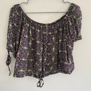 Free People Cropped Mandala Blouse Size Small